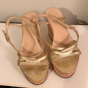 Kate Spade Gold Wedge Sandals